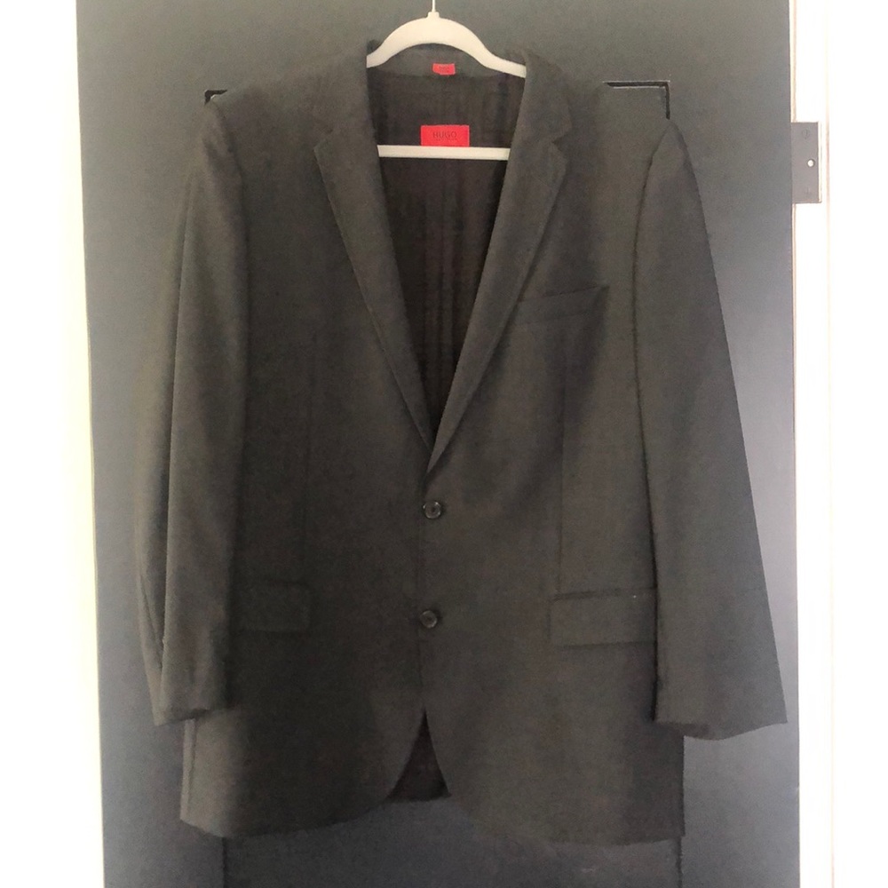 Mens Hugo Boss single Breasted Charcoal Suit